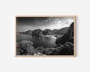Phi Phi Islands Thailand Black & White Coastal Wall Art Print