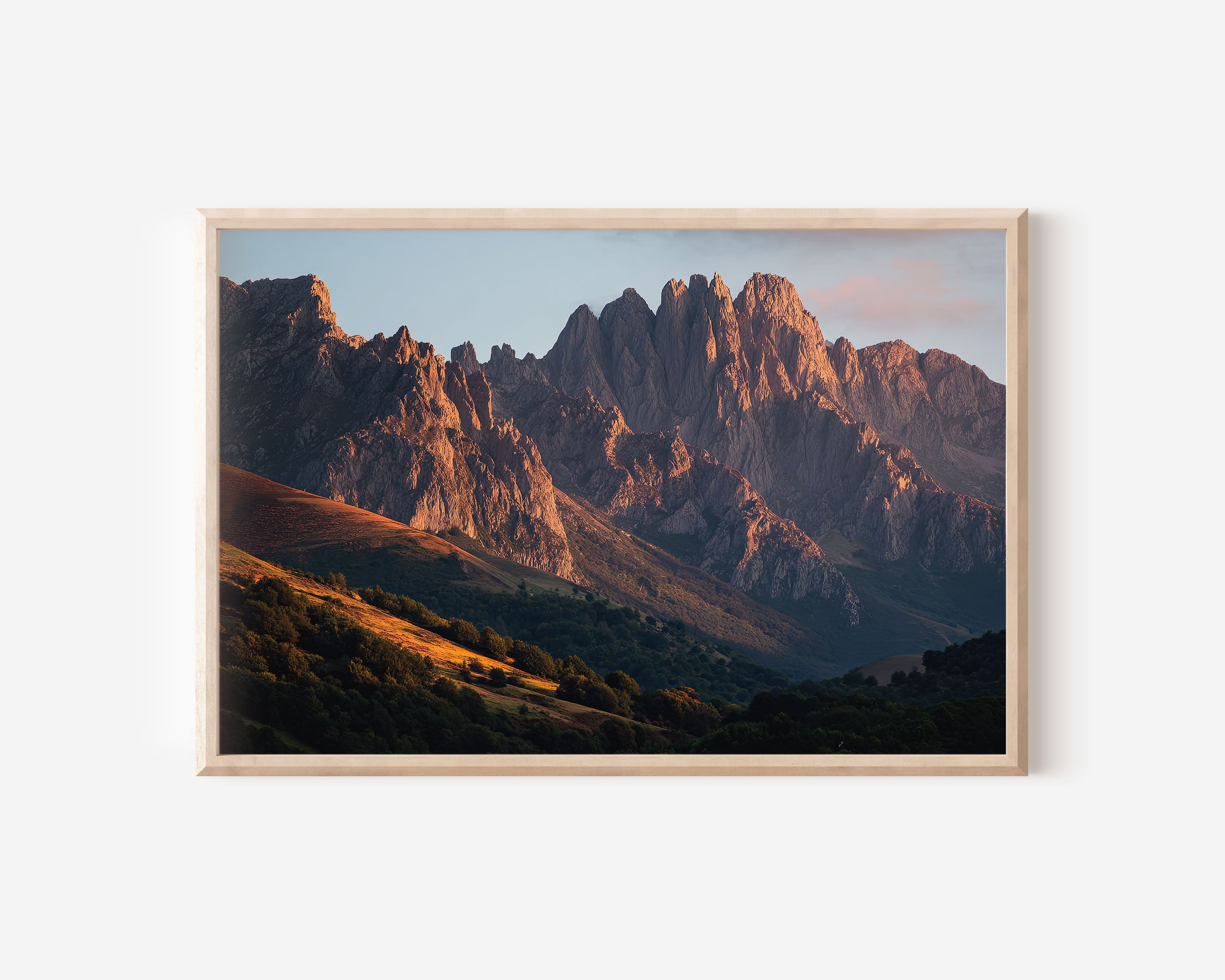 Picos de Europa Spain Sunset Print | Golden Hour Mountain Wall Art