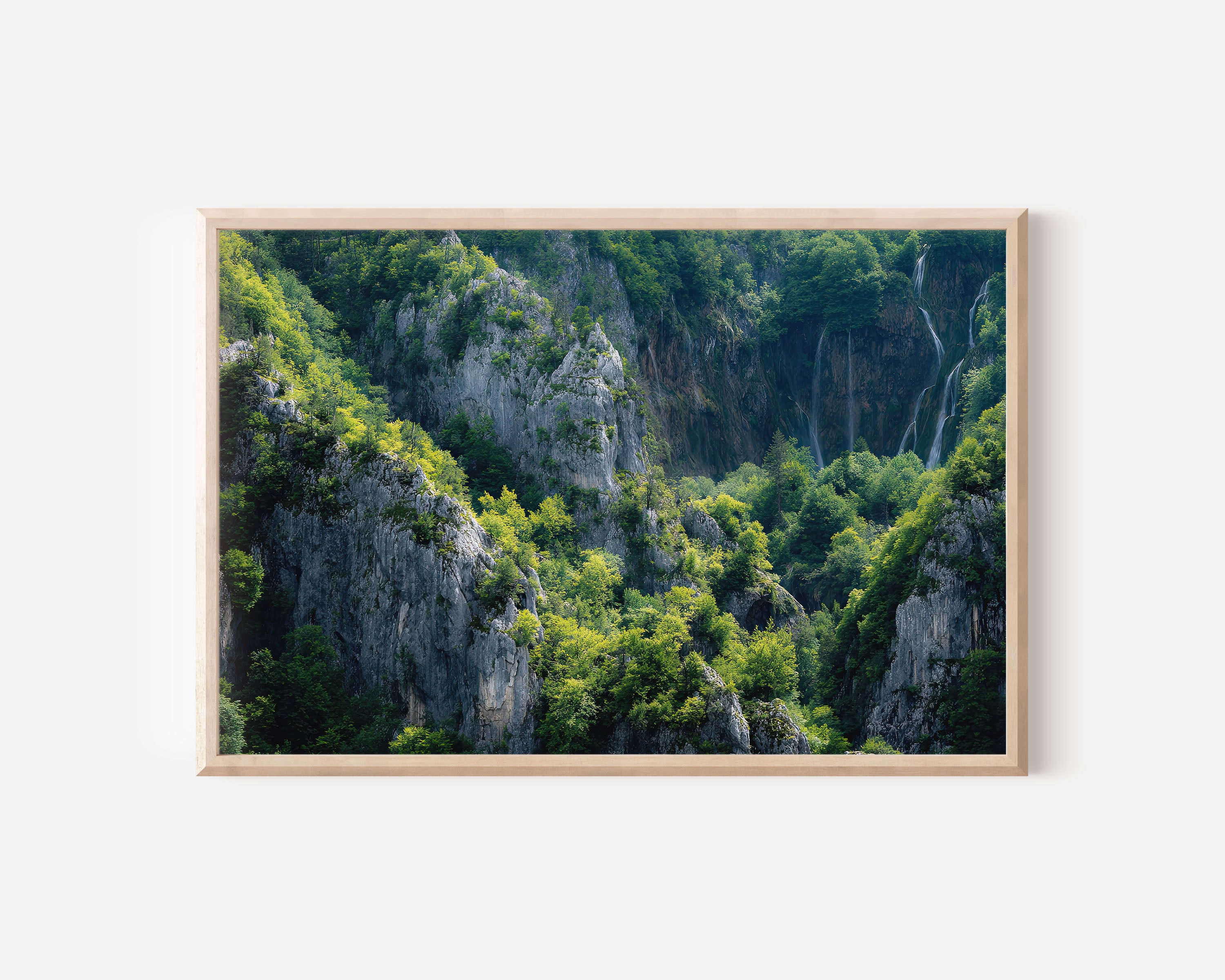 Plitvice Lakes National Park Wall Art – Croatia Waterfall Forest Landscape Print, Nature Photography Decor
