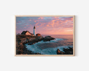 Portland Head Light Maine Sunset Wall Art Print