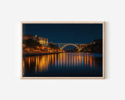 Porto Arrábida Bridge Night Wall Art Print, Portugal Skyline