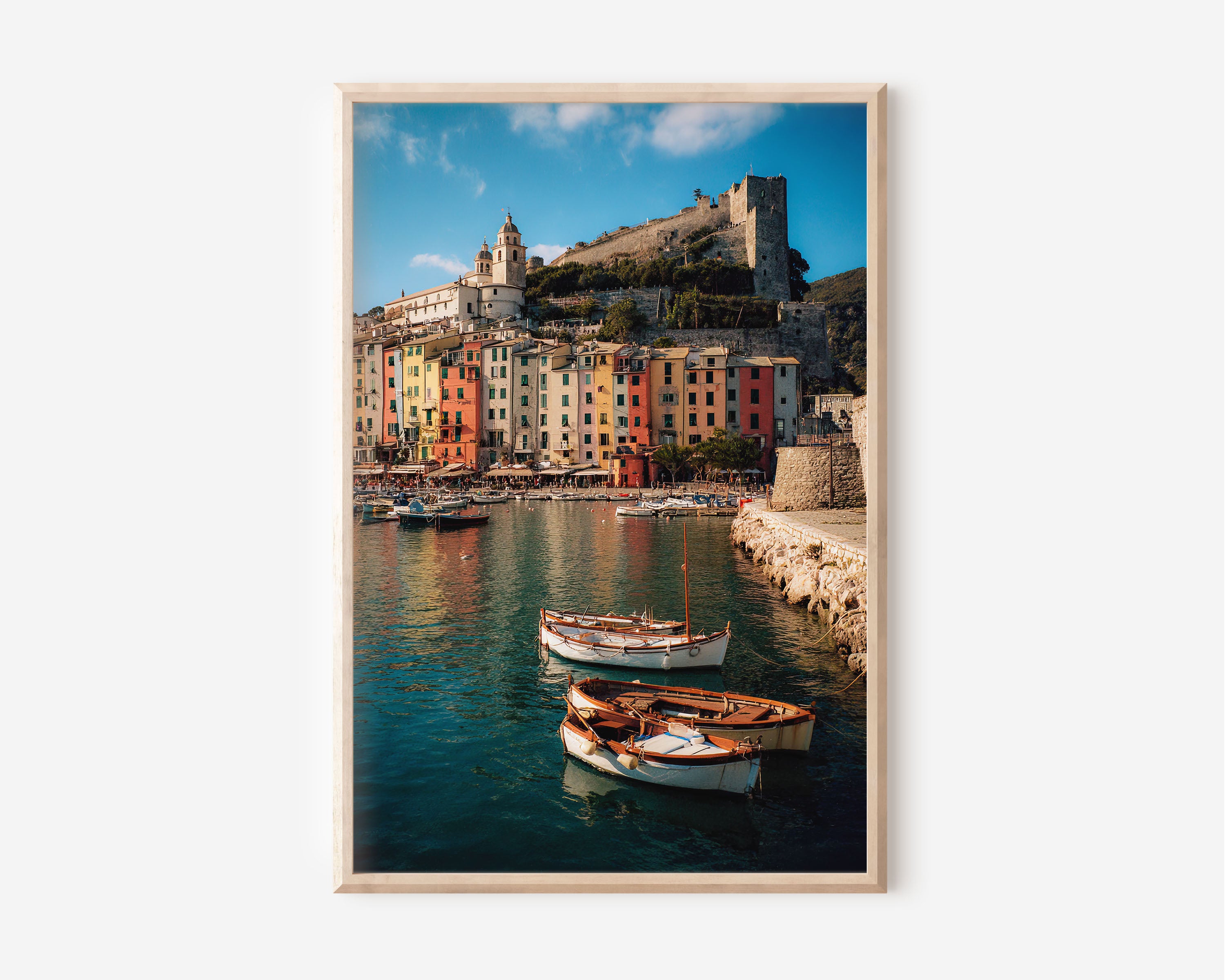 Portovenere Italy Harbor Wall Art | Colorful Coastal Village Print