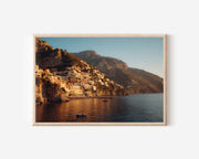 Positano Amalfi Coast Sunset Wall Art – Italy Seaside Cliff Village