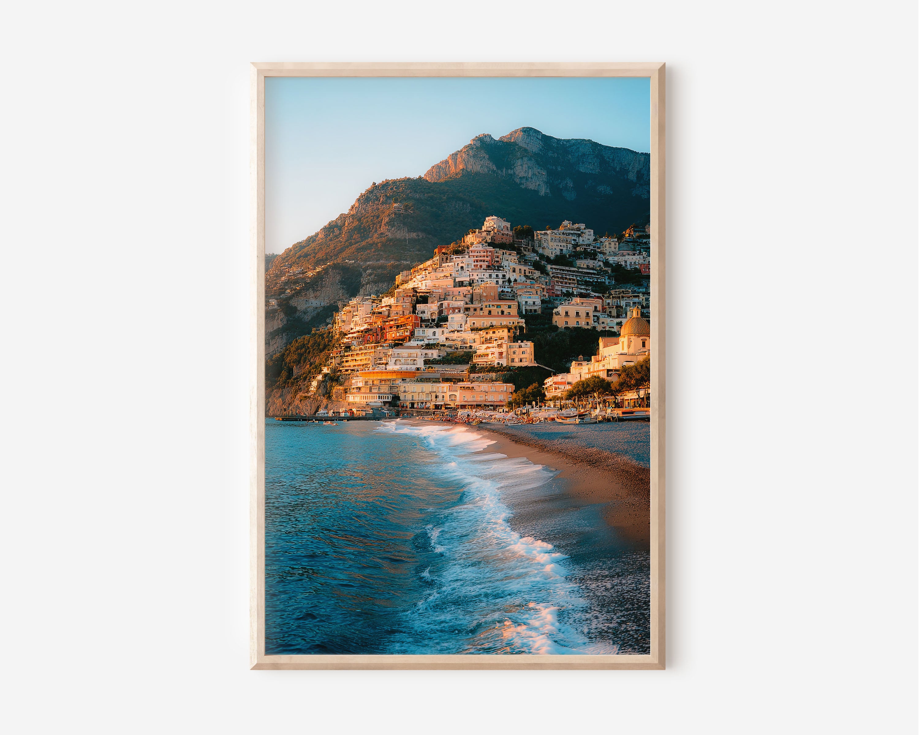 Positano Beach Amalfi Coast Wall Art Print | Italy Coastal Canvas Decor