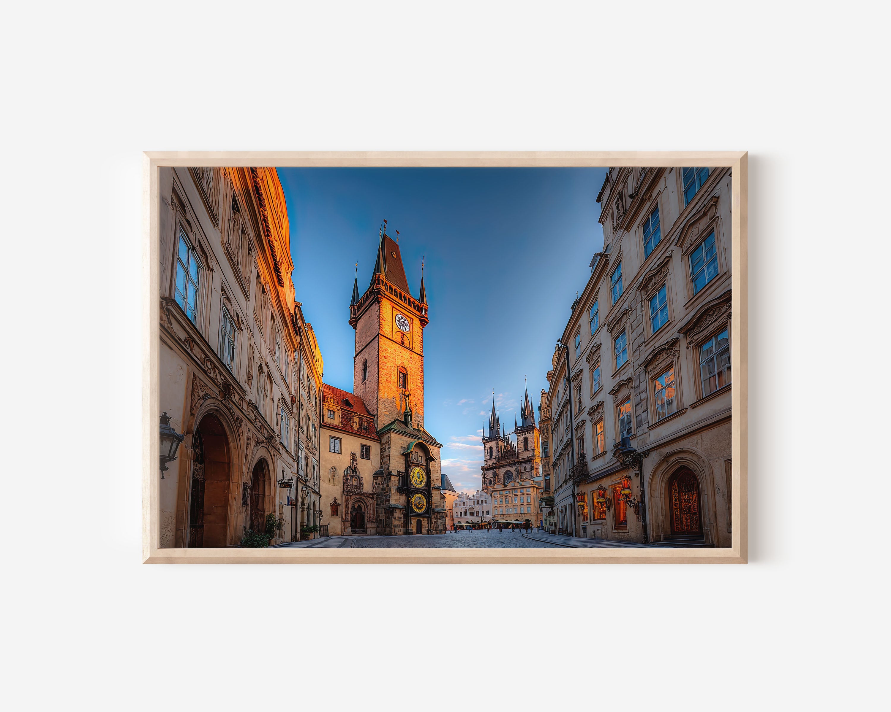 Prague Astronomical Clock Wall Art Print – Old Town Cityscape Canvas