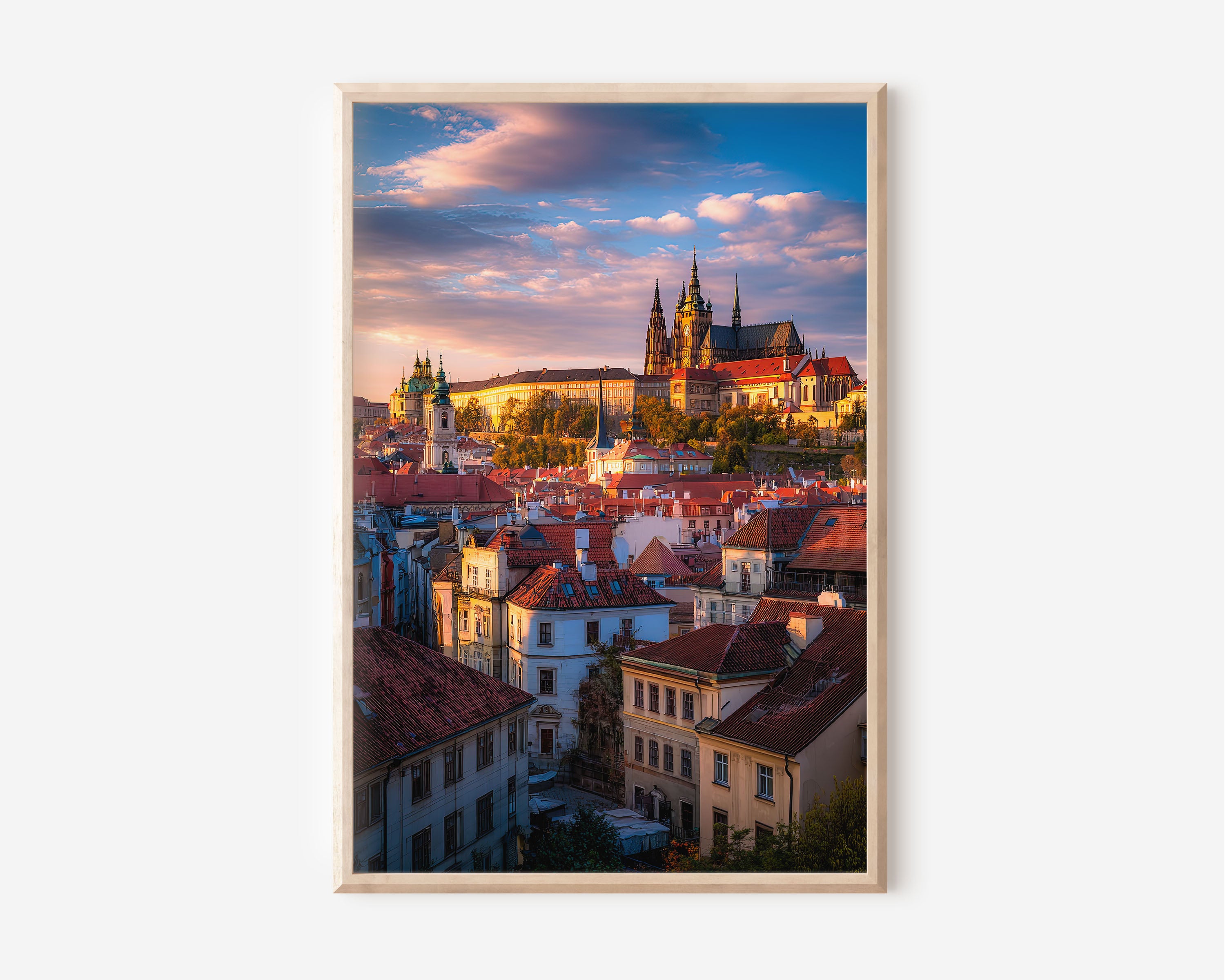 Prague Castle at Sunset | Czech Republic Travel Wall Art Print