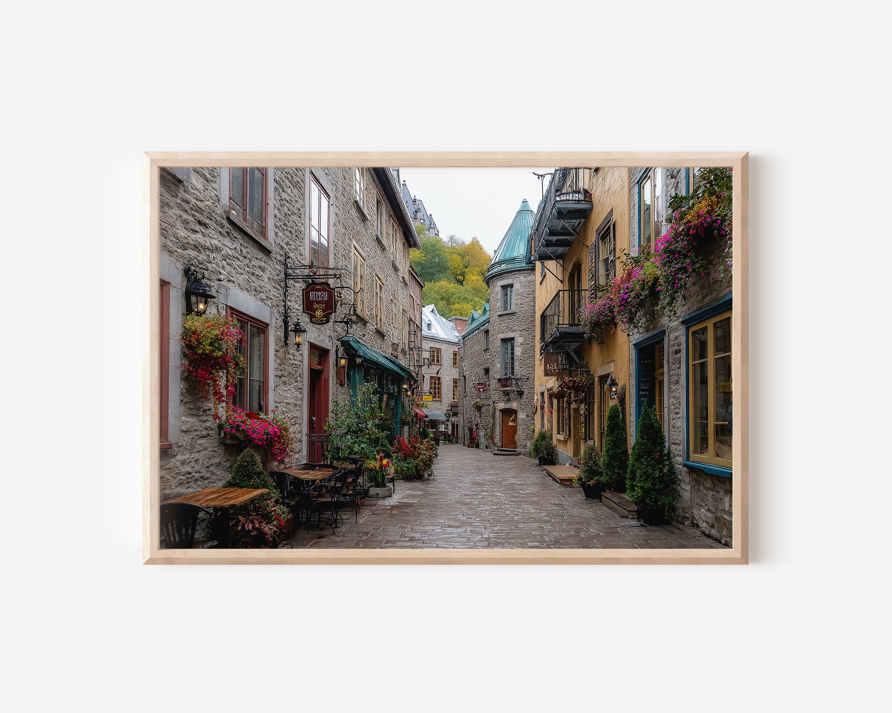 Quebec City Old Town Street Wall Art Print, Canada