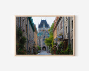Quebec City Old Town Street Wall Art Print | Historic Chateau Frontenac Architecture Canada Photography