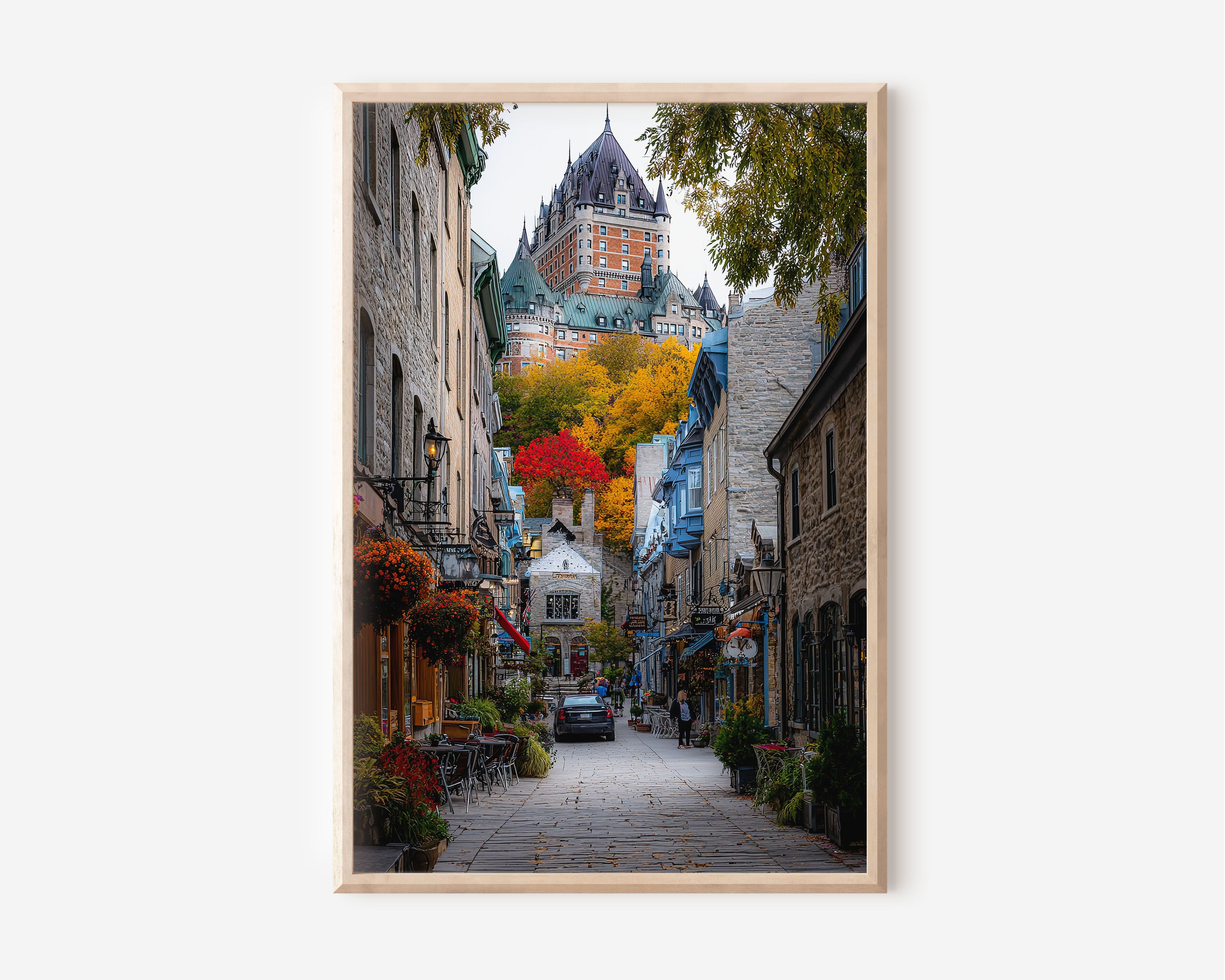 Québec City Autumn Street | Château Frontenac Canada Wall Art Print
