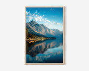 Queenstown Lake Wakatipu Mountain Reflection Wall Art Print | New Zealand Summer Photography | Alpine Lake Home Decor