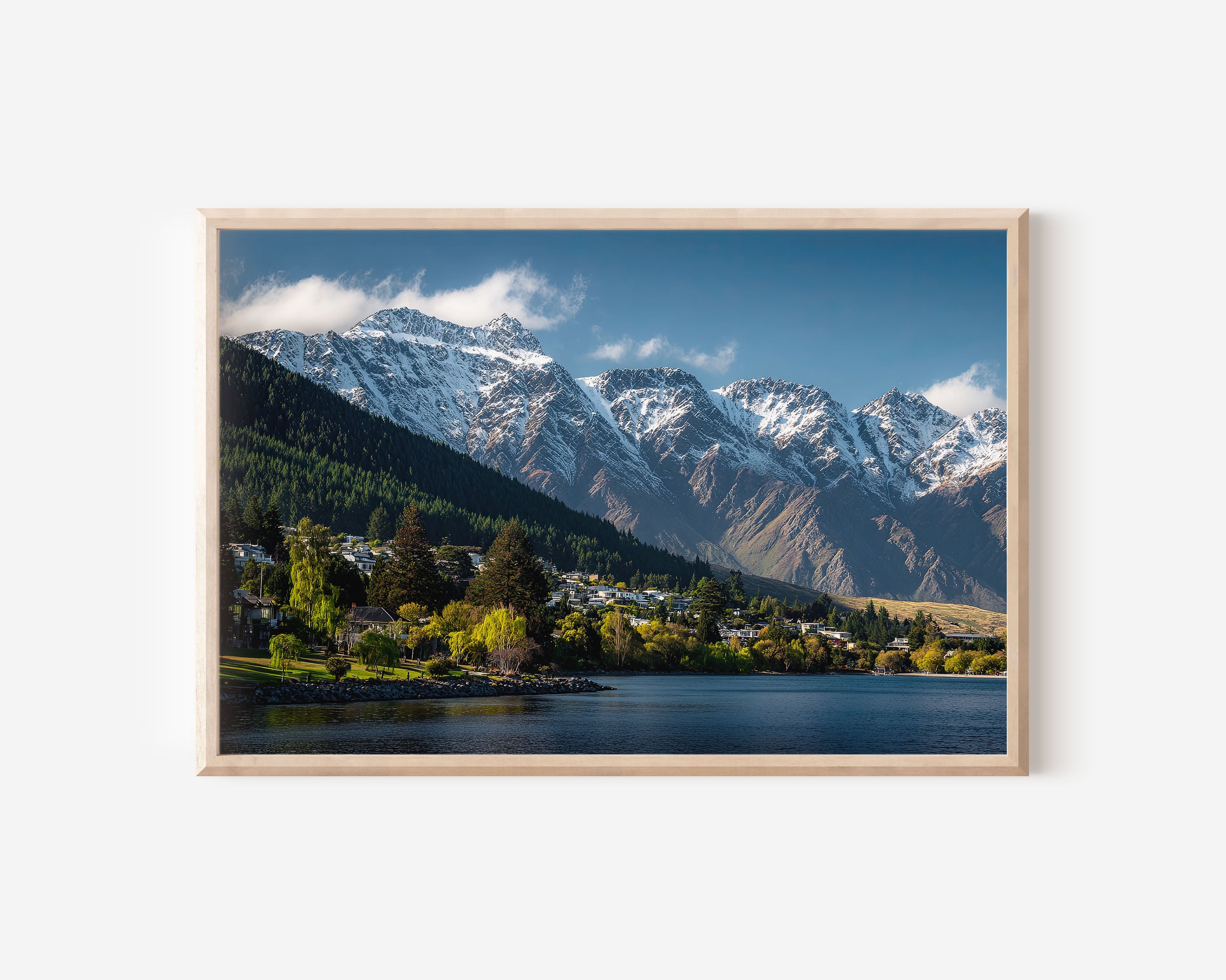 Queenstown New Zealand Wall Art Print | Lake Wakatipu Snowy Mountain Landscape Photography
