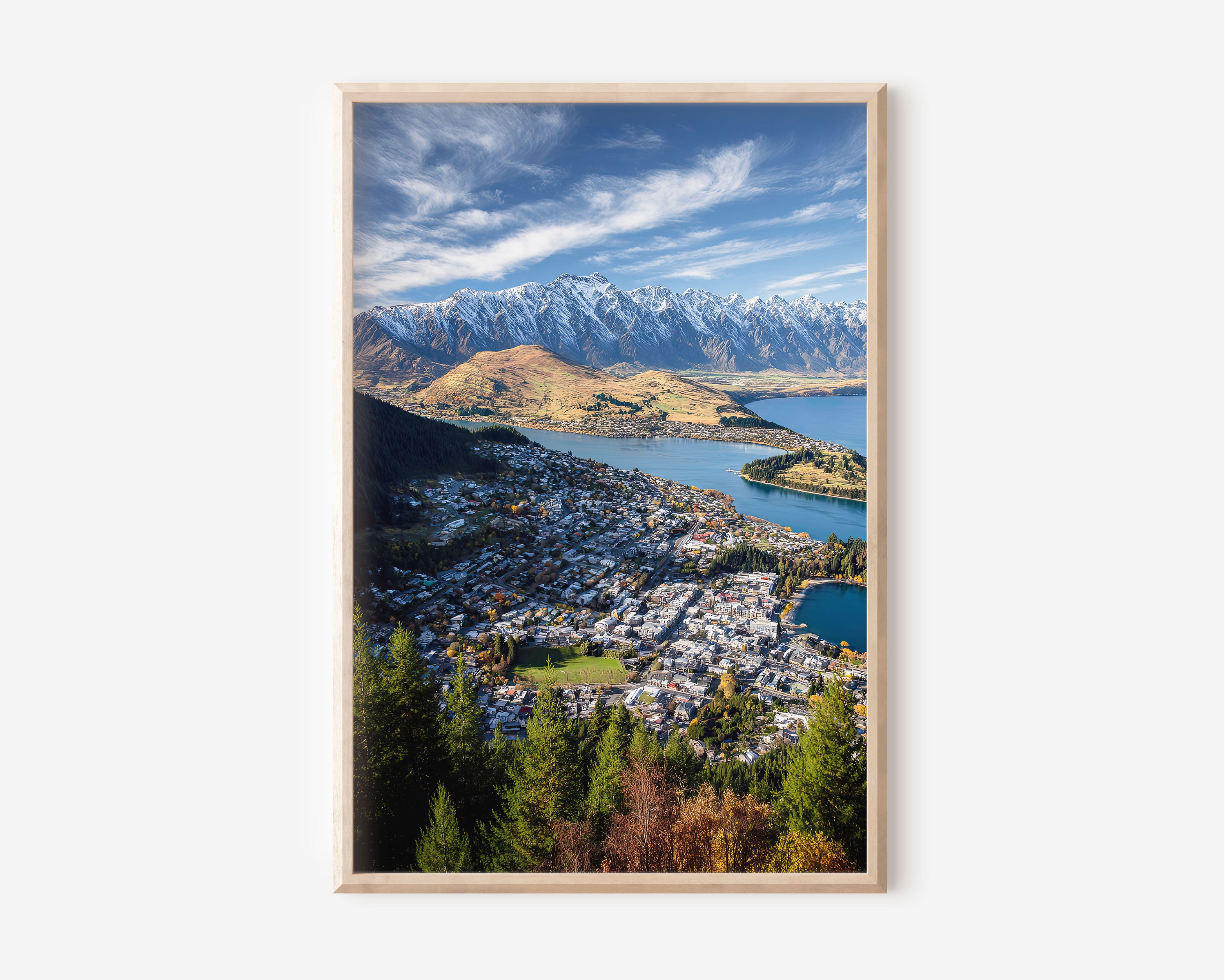 Queenstown Aerial View | Lake Wakatipu New Zealand Wall Art Print