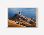 Radicofani Fortress Tuscany Wall Art – Hilltop Castle Italian Landscape Print
