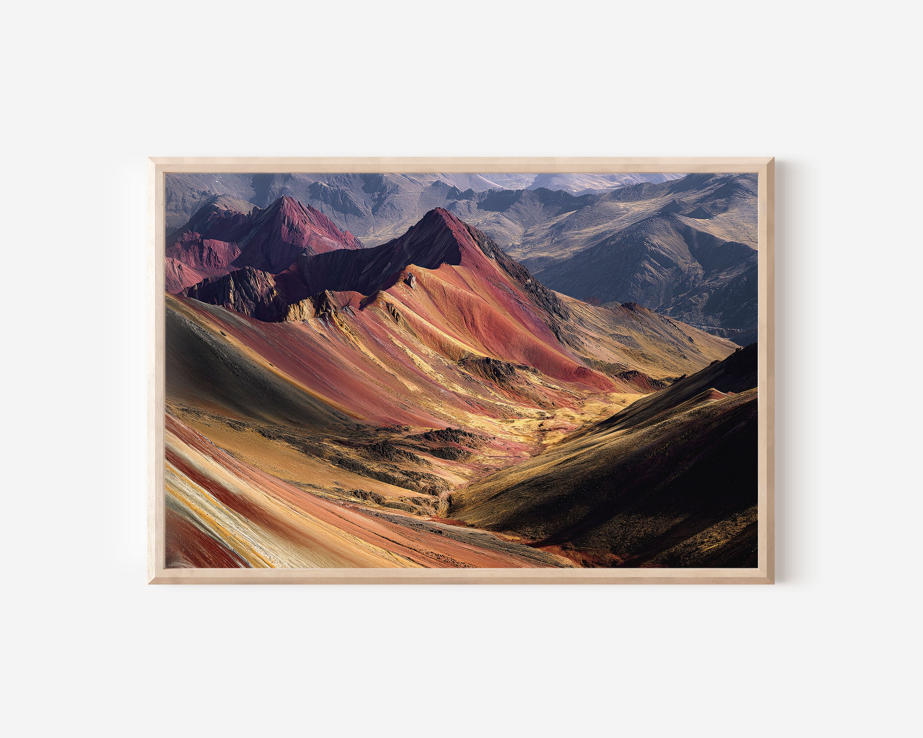 Rainbow Mountain Peru Wall Art Print | Vinicunca Andes Colorful Landscape