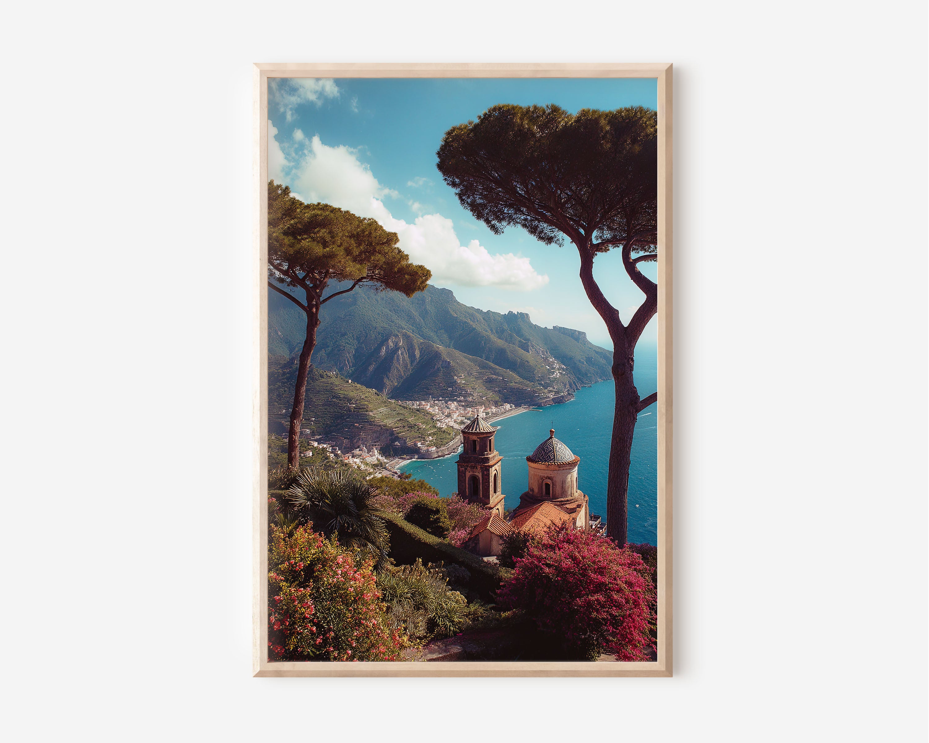 Ravello Coastal Garden Wall Art Print | Amalfi Coast Italy Canvas