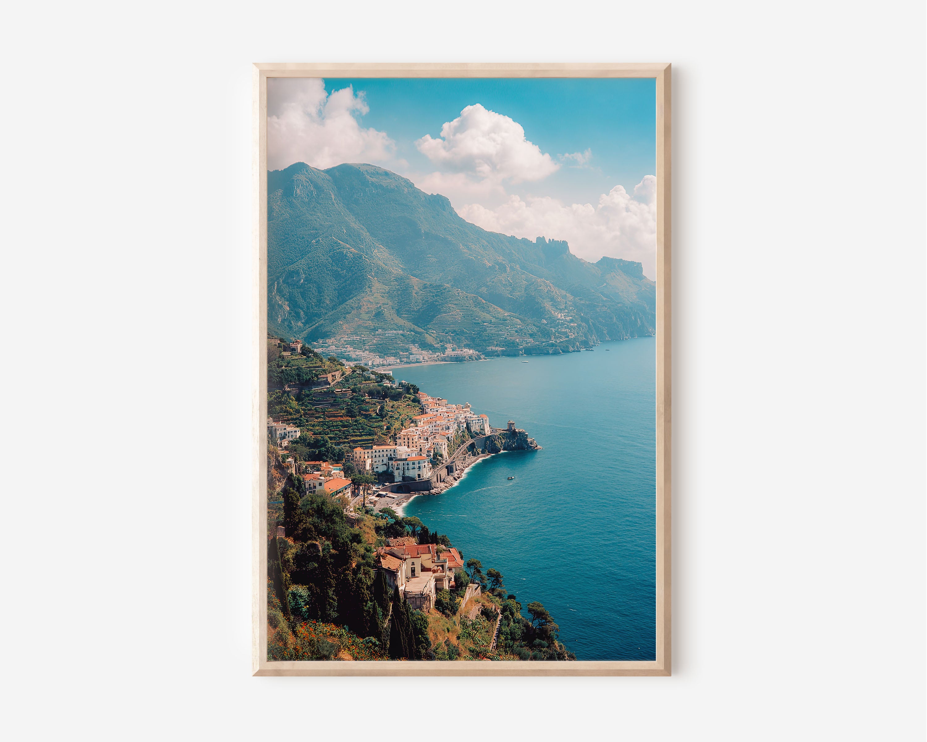 Ravello Terrace Amalfi Coast Wall Art Print | Italy Coastal View Canvas