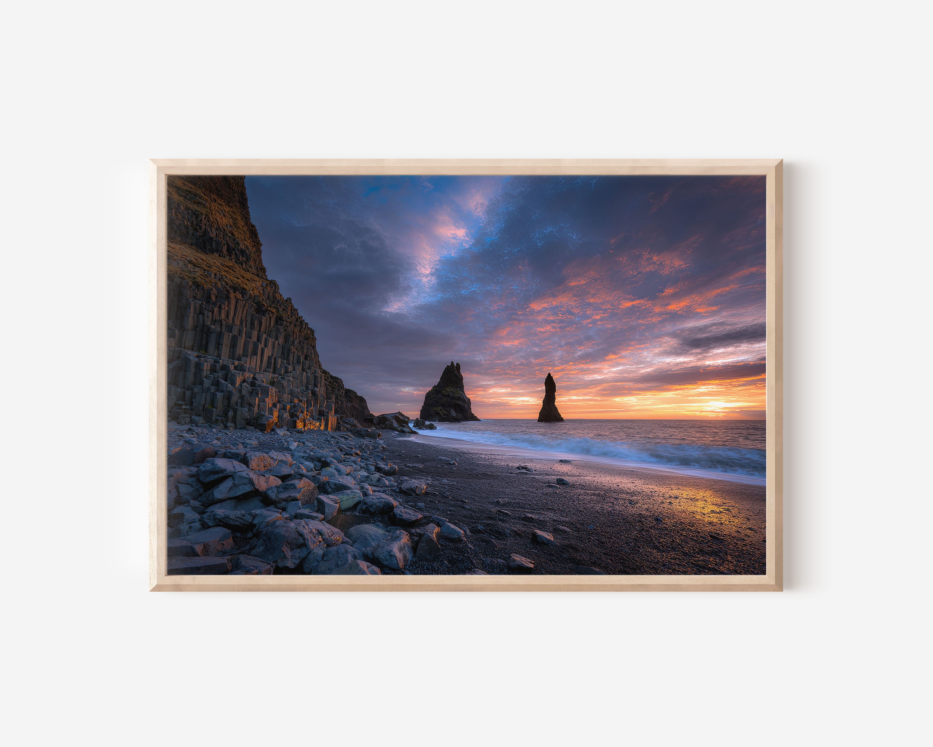Reynisfjara Black Sand Beach Print – Iceland Wall Art