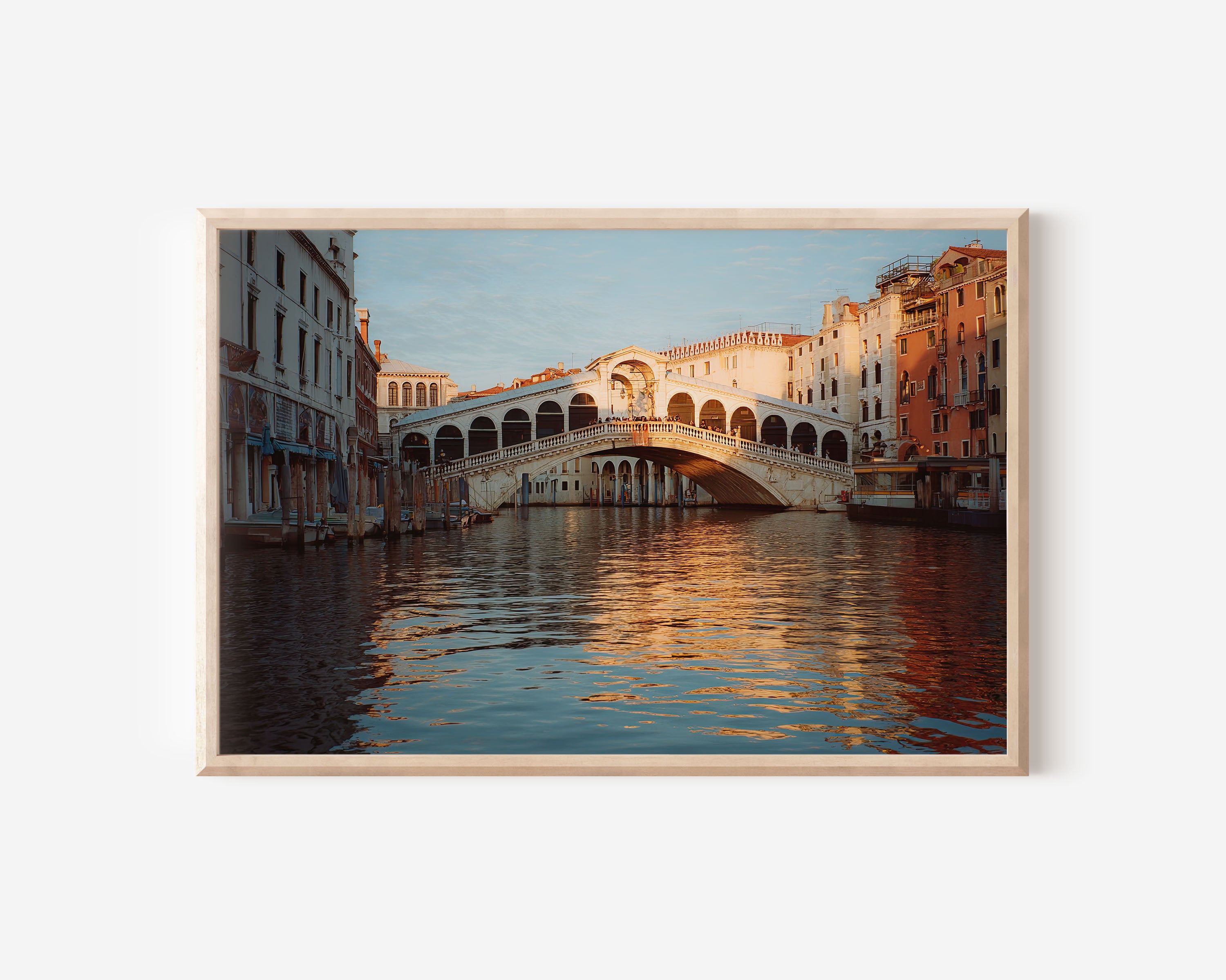 Rialto Bridge Venice Italy Wall Art Print, Grand Canal Sunset Venice Architecture