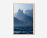 Rio de Janeiro Ipanema Beach Wall Art | Dois Irmãos Mountains Brazil Ocean Print | Travel Photography Poster