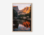 Rocky Mountain Sunset Lake Wall Art | Nature Reflection Landscape Print