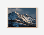 Rocky Mountains Winter Wall Art Print – Snowy Alpine Peak Landscape Photography