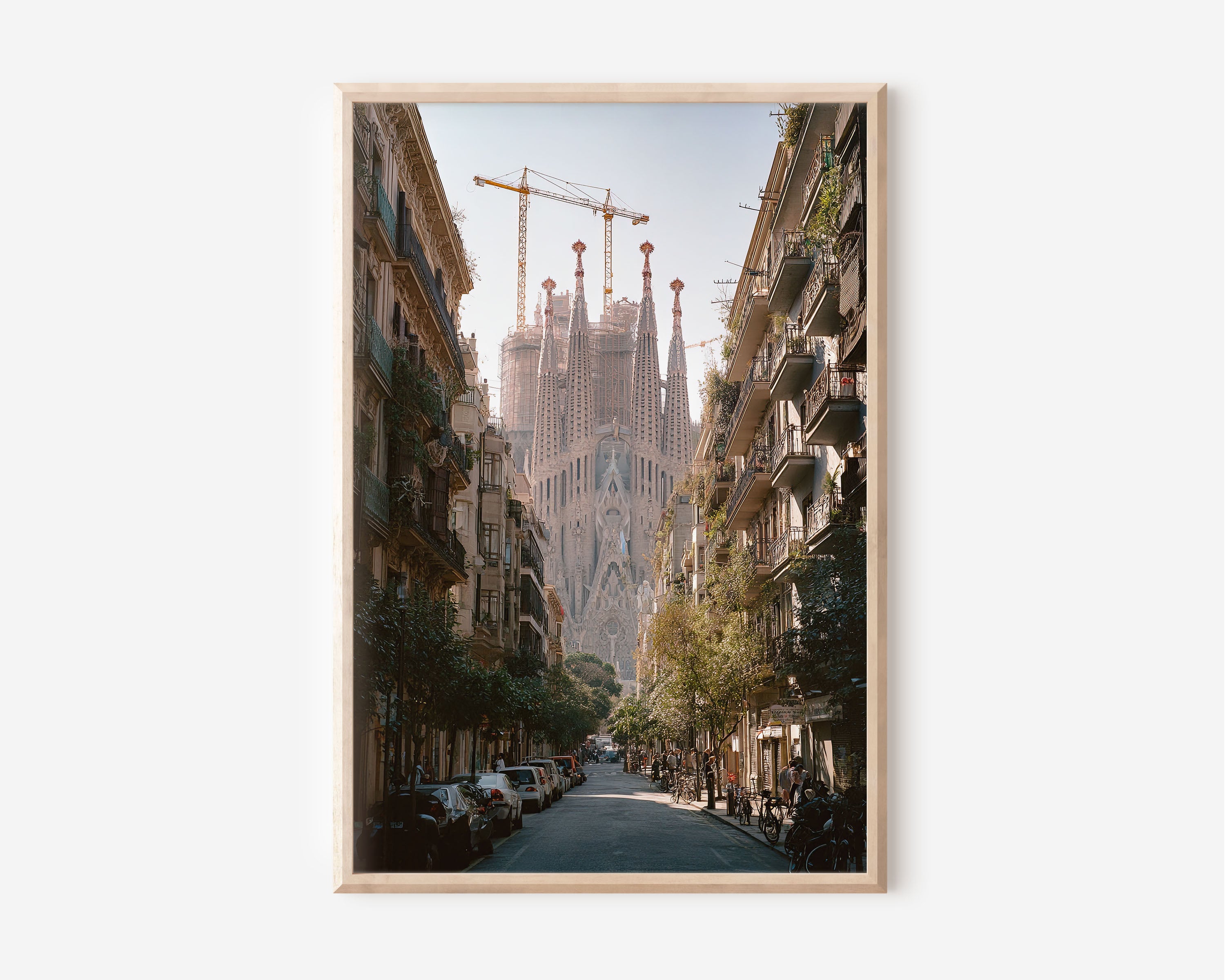 Sagrada Família Barcelona Wall Art Print | Spain Street Photography | Gaudí Architecture cityscape Poster