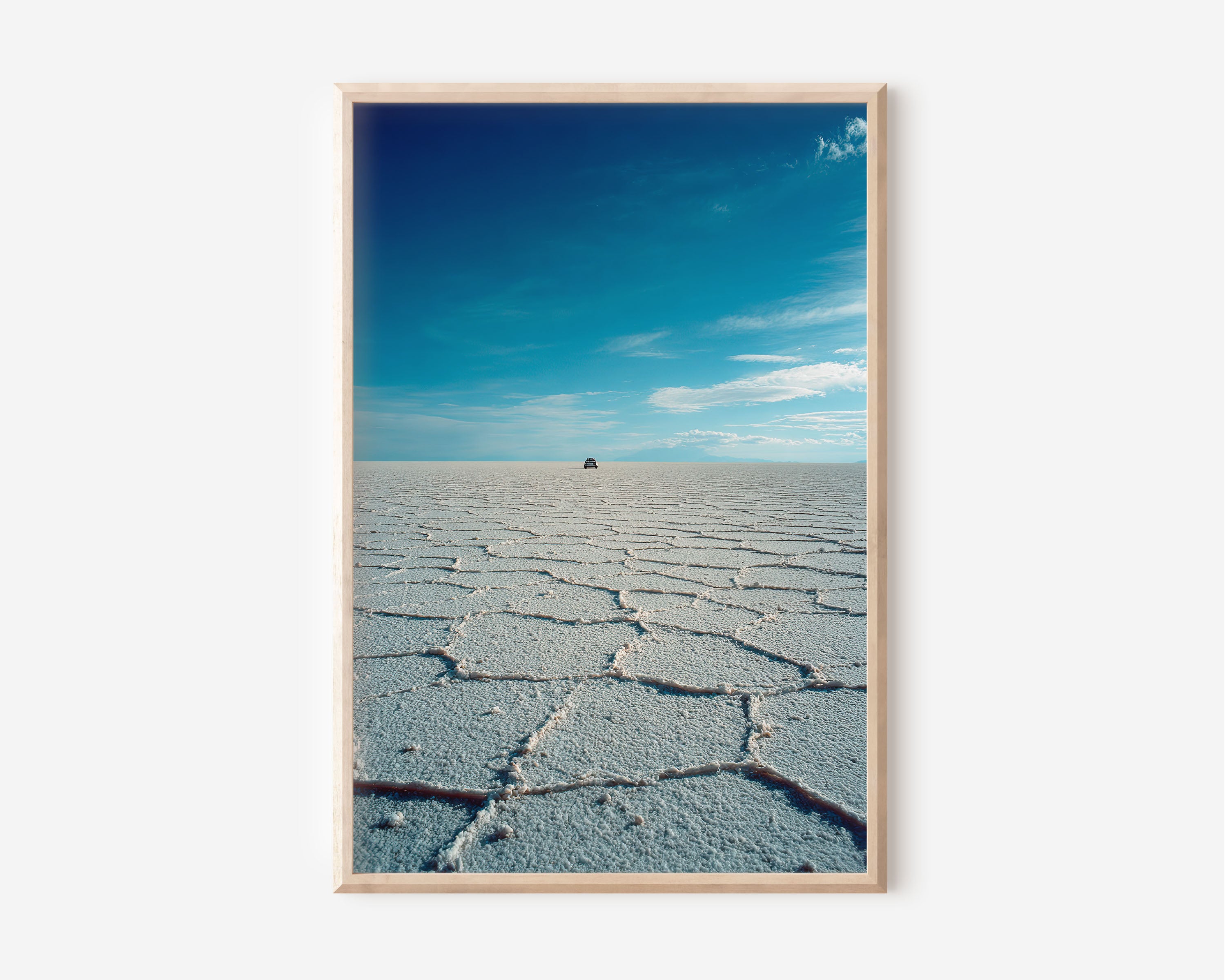 Salar de Uyuni Wall Art Print | Bolivia Salt Flats 4WD Infinite Horizon Photography | South America Travel Poster | Minimalist Home Decor