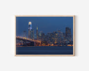 San Francisco Skyline Wall Art Print | Bay Bridge Night Cityscape Photography