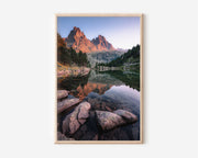 Sant Maurici Lake Pyrenees Wall Art Print | Spain Alpine Reflection Photography | Mountain Sunset Landscape Poster