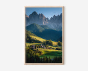 Santa Maddalena Dolomites Print | Italian Alps Village Wall Art | Val di Funes Landscape Photography