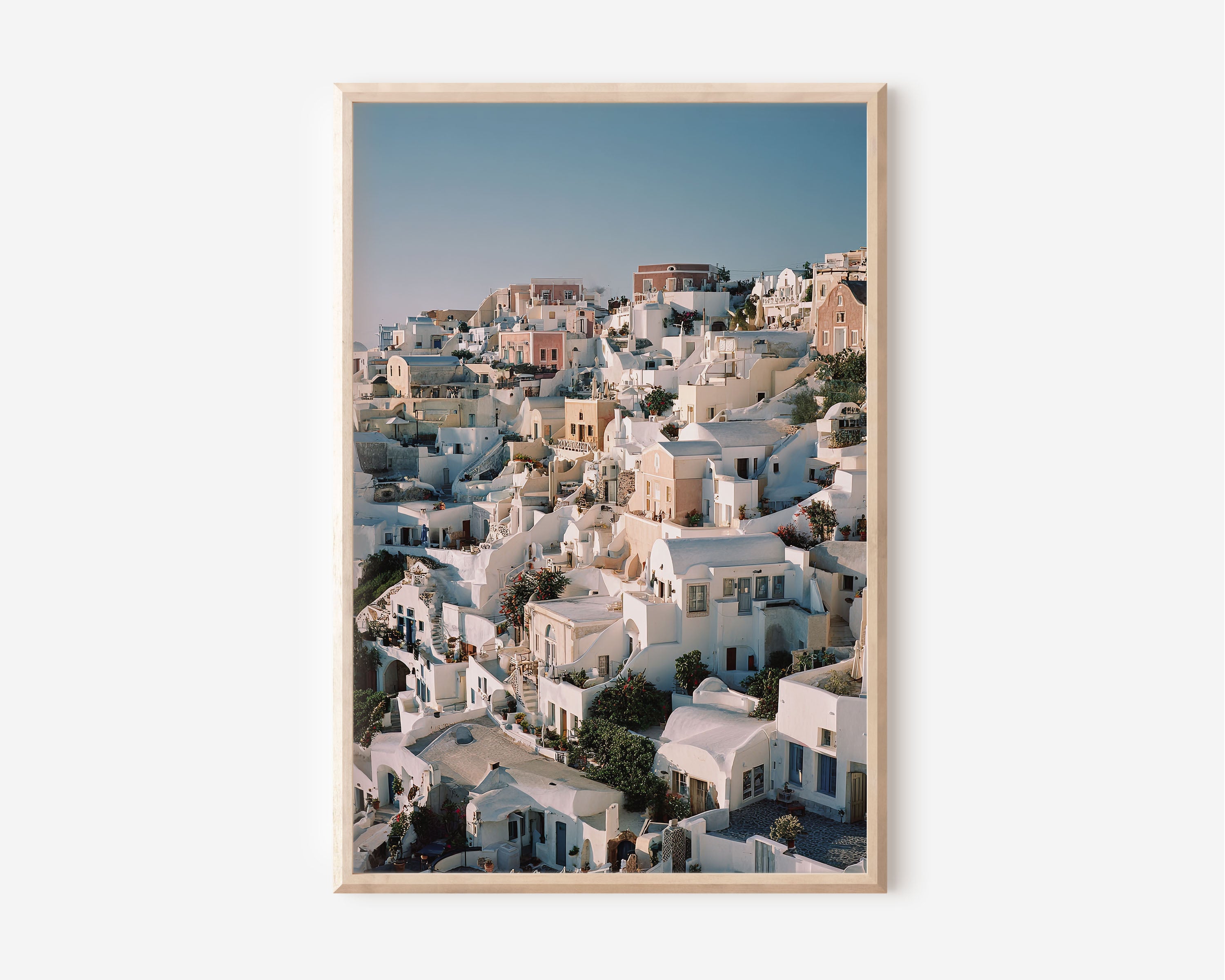 Santorini Oia Rooftops Wall Art Print | Greece White Cycladic Architecture Photography | Greek Islands Travel Poster | Mediterranean Home Decor