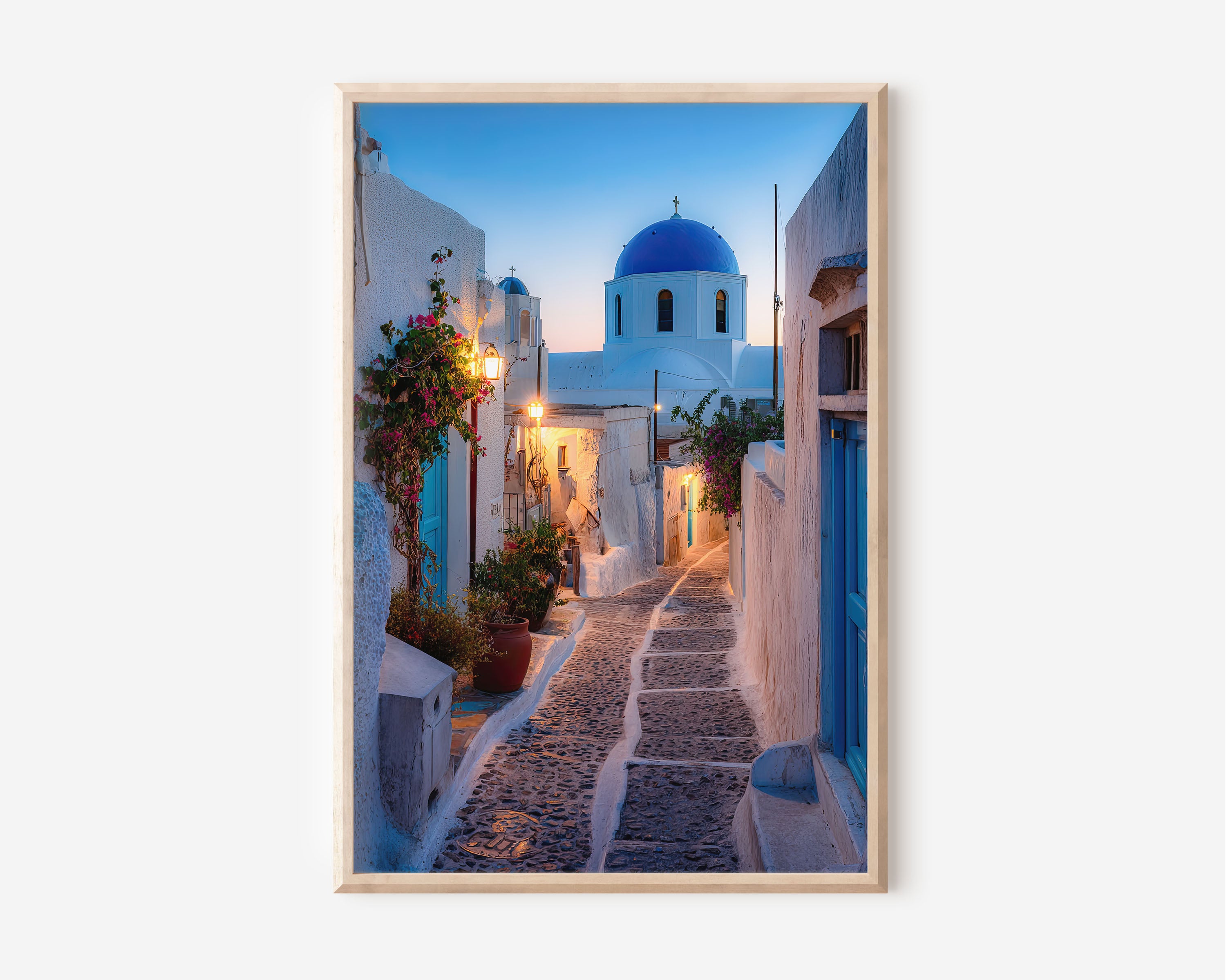 Santorini Greece Wall Art Print | Mediterranean Coastal Photography
