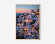 Oia Santorini Wall Art Print | Greece Sunset Coastal Photography