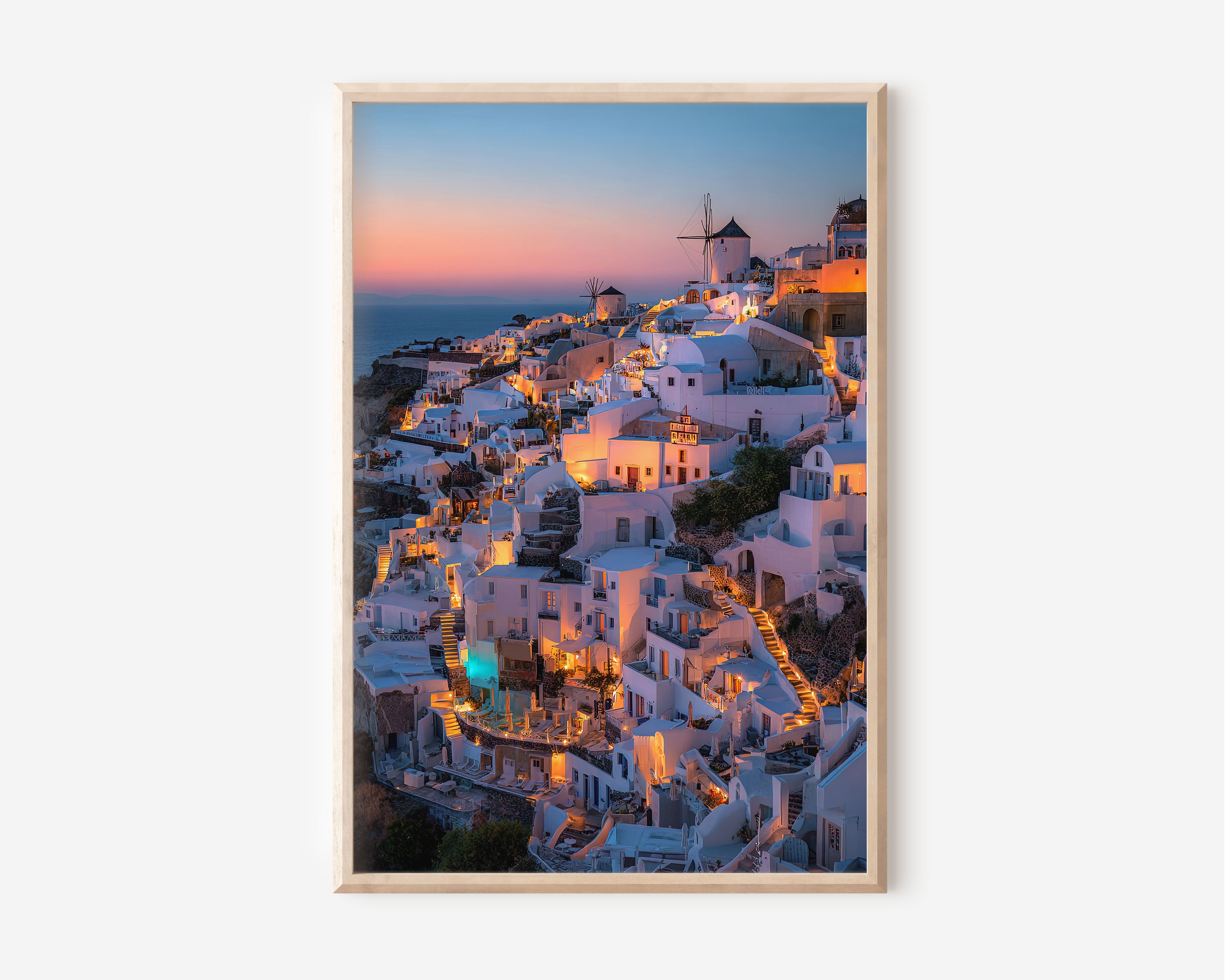 Oia Santorini Wall Art Print | Greece Sunset Coastal Photography