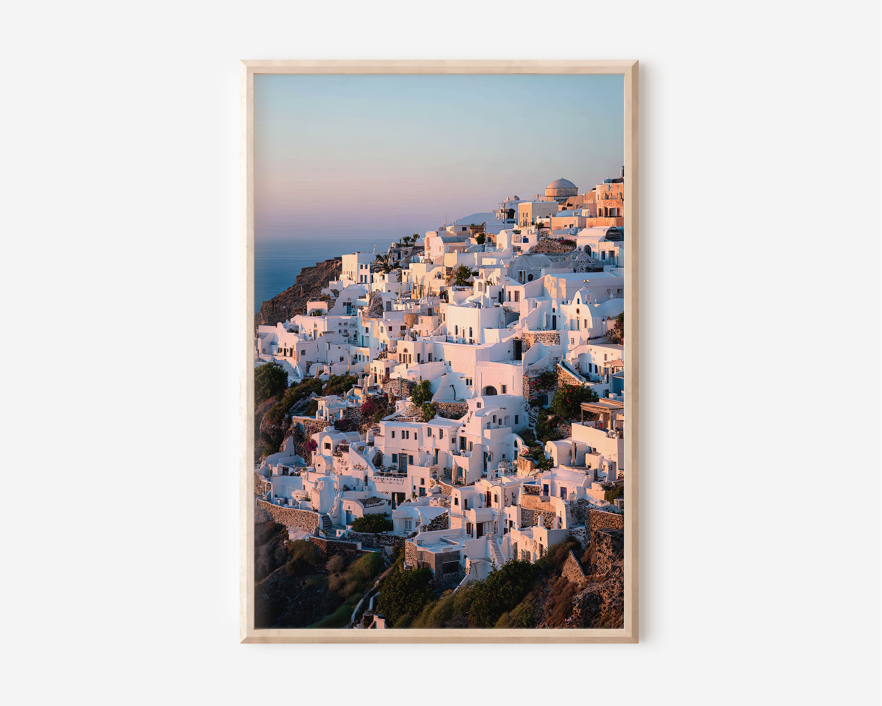 Santorini Oia Coastal Wall Art Print | Greece Sunset Photography