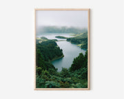 São Miguel Crater Lakes Wall Art Print | Sete Cidades Azores Portugal Volcanic Landscape Photography | Atlantic Islands Travel Poster | Lush Green Nature Home Decor