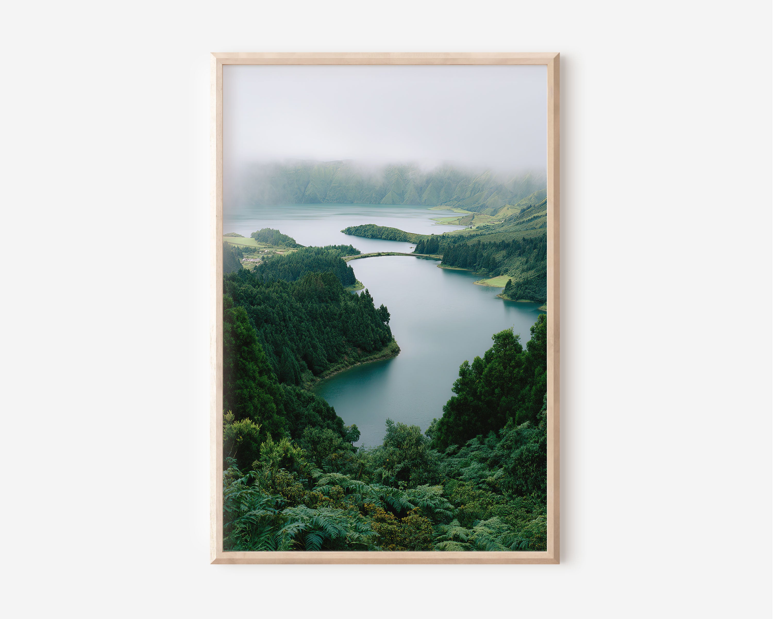 São Miguel Crater Lakes Wall Art Print | Sete Cidades Azores Portugal Volcanic Landscape Photography | Atlantic Islands Travel Poster | Lush Green Nature Home Decor