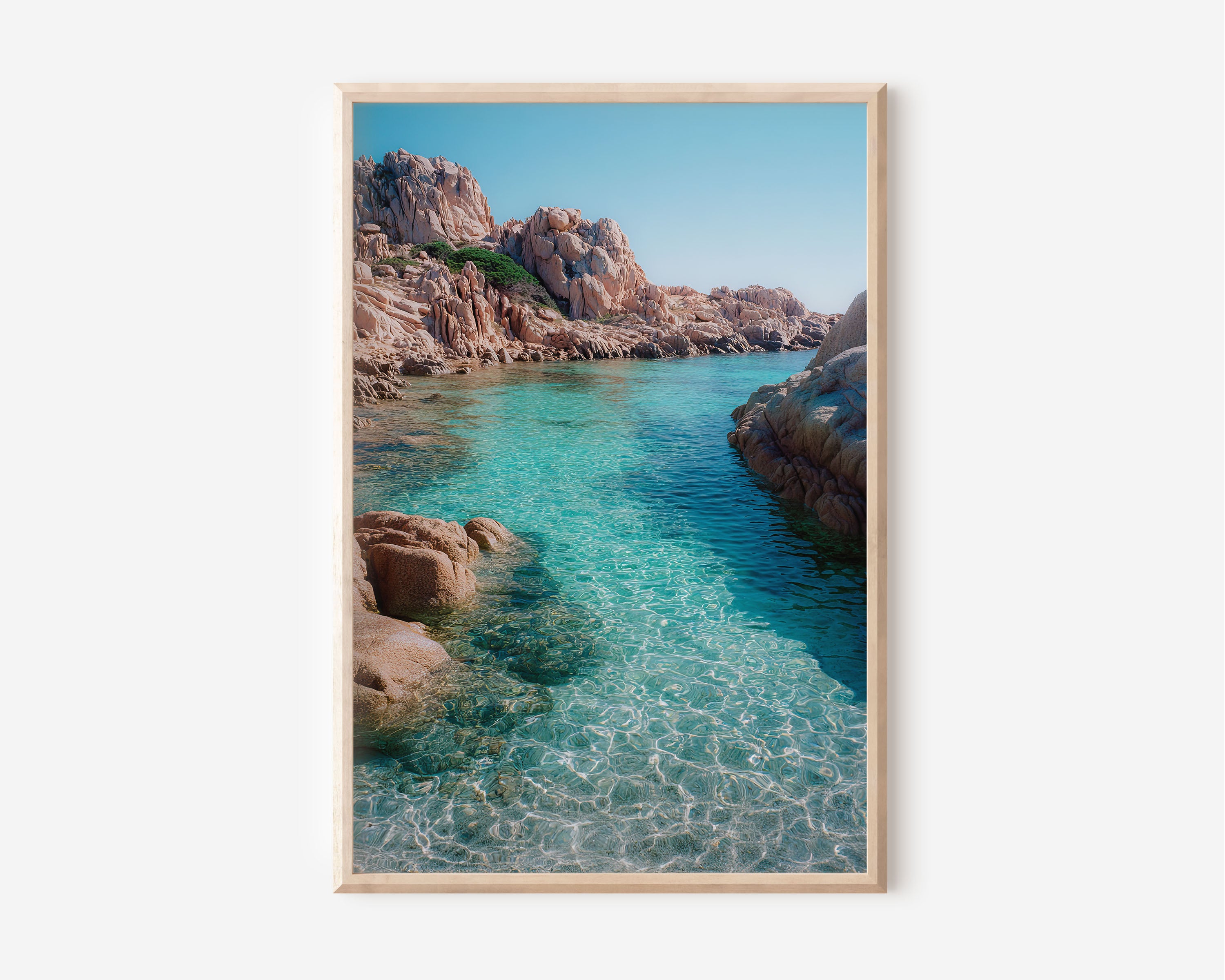 Turquoise Beach Cove Wall Art | Coastal Crystal Water Print