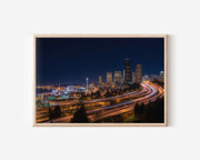 Seattle Night Skyline Wall Art Print, Space Needle City Lights