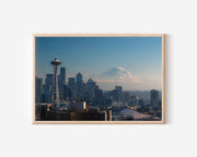 Seattle Skyline Mount Rainier Wall Art Print | Washington Cityscape Landscape Photography
