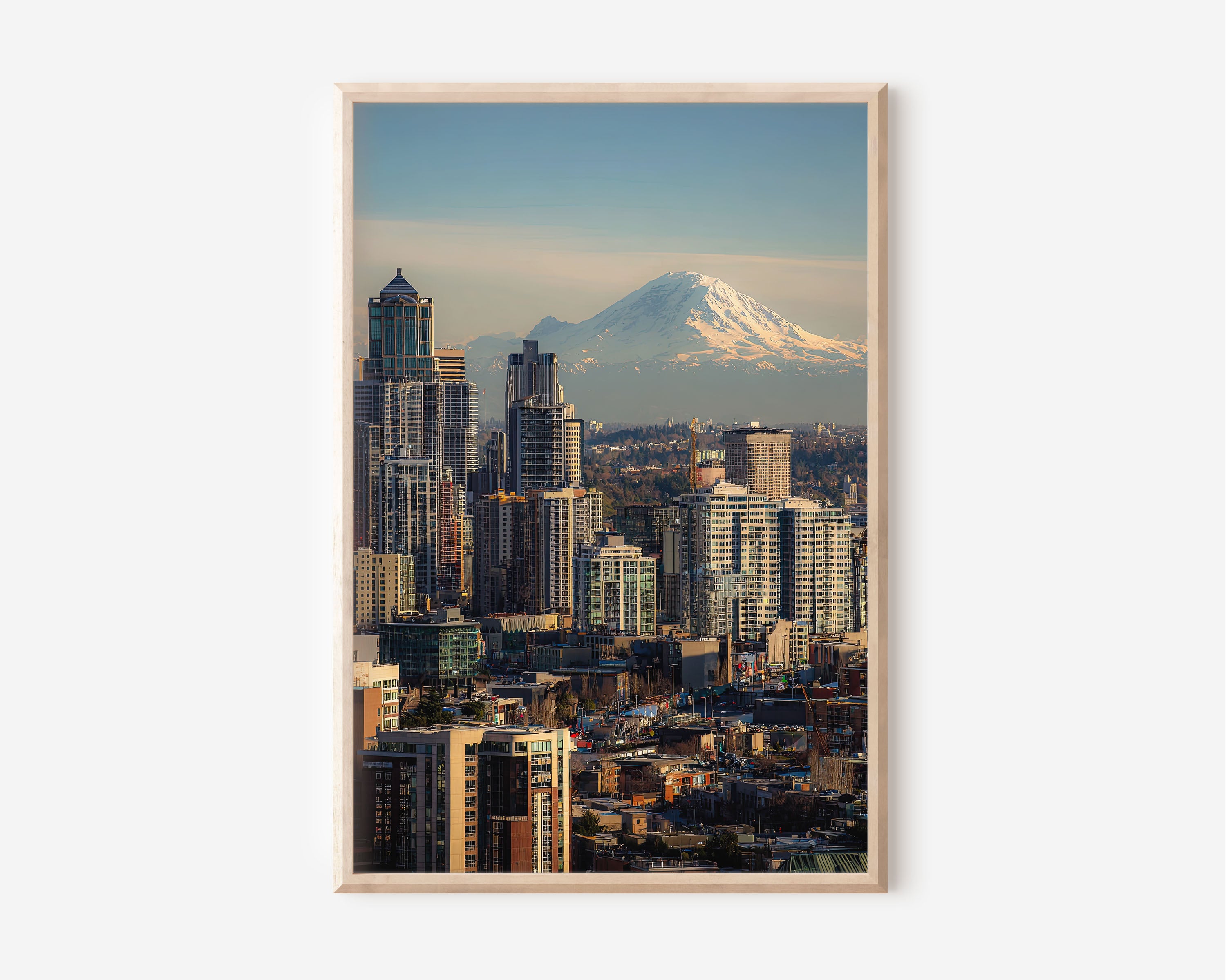Seattle Skyline Wall Art Print | Mount Rainier Photography | Washington City Landscape Poster | Pacific Northwest Home Decor | Cityscape Print