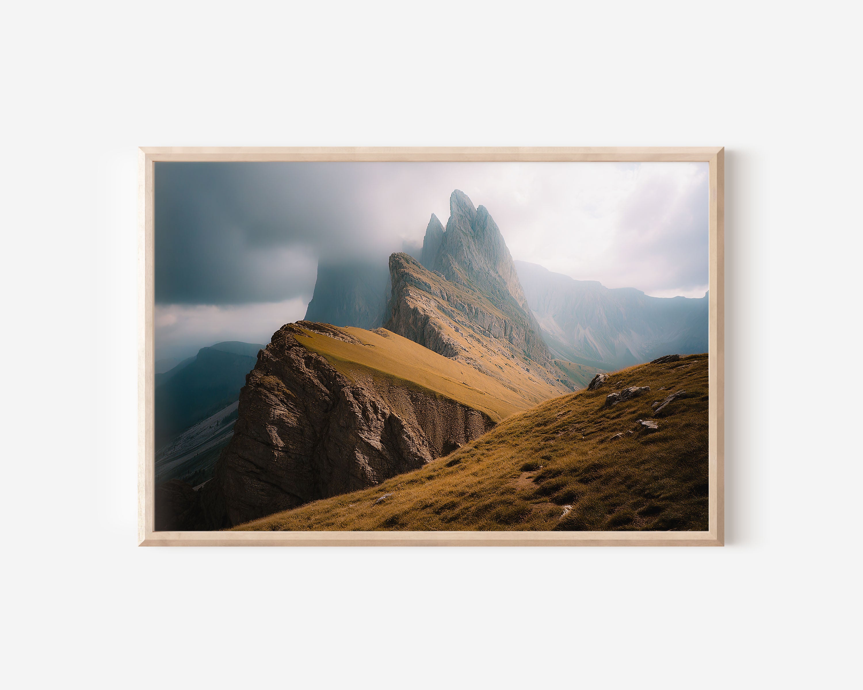 Seceda Ridge Dolomites Wall Art – Italy Dramatic Alpine Mountain Landscape