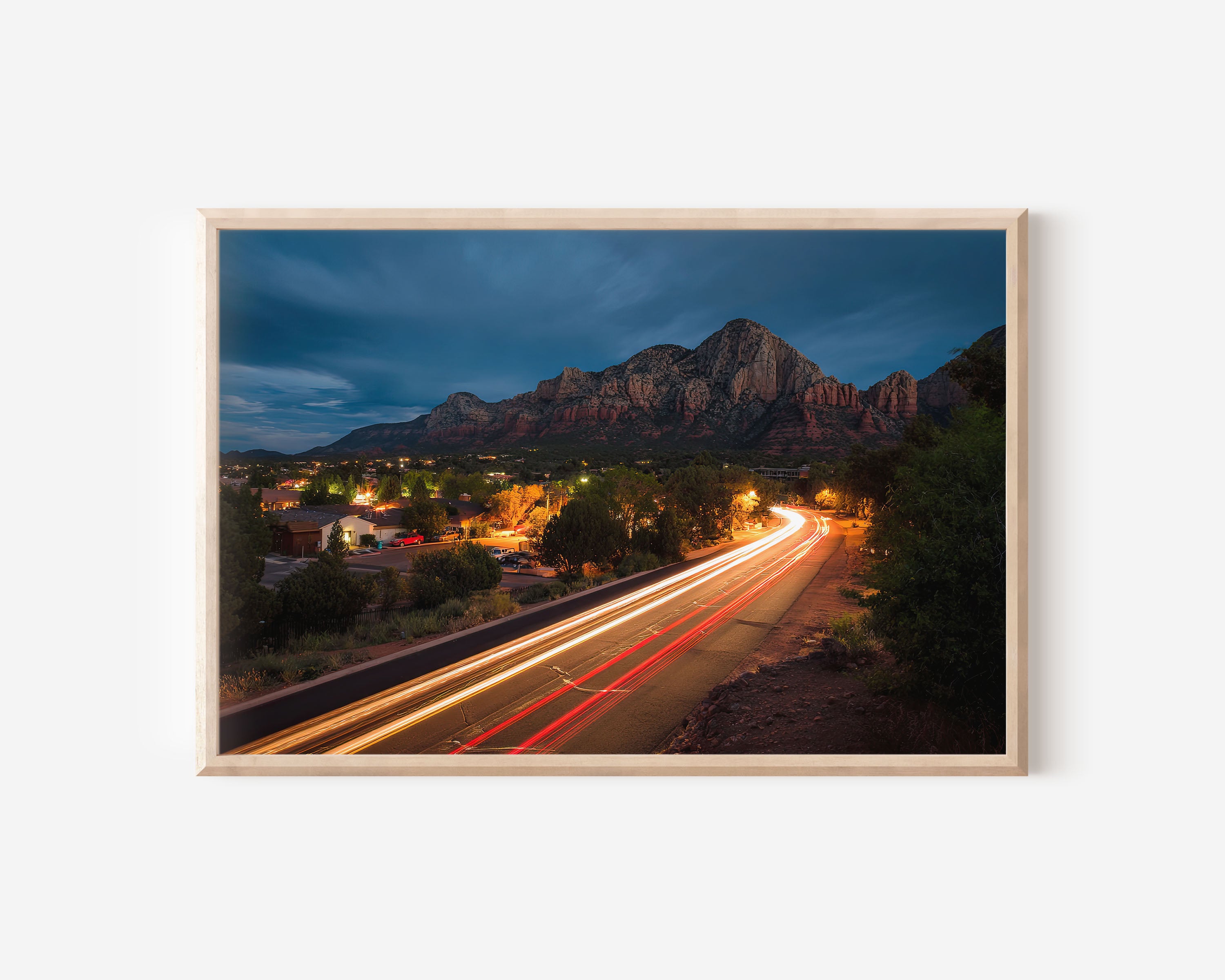 Sedona Red Rocks Wall Art Print, Arizona Scenic Byway Night