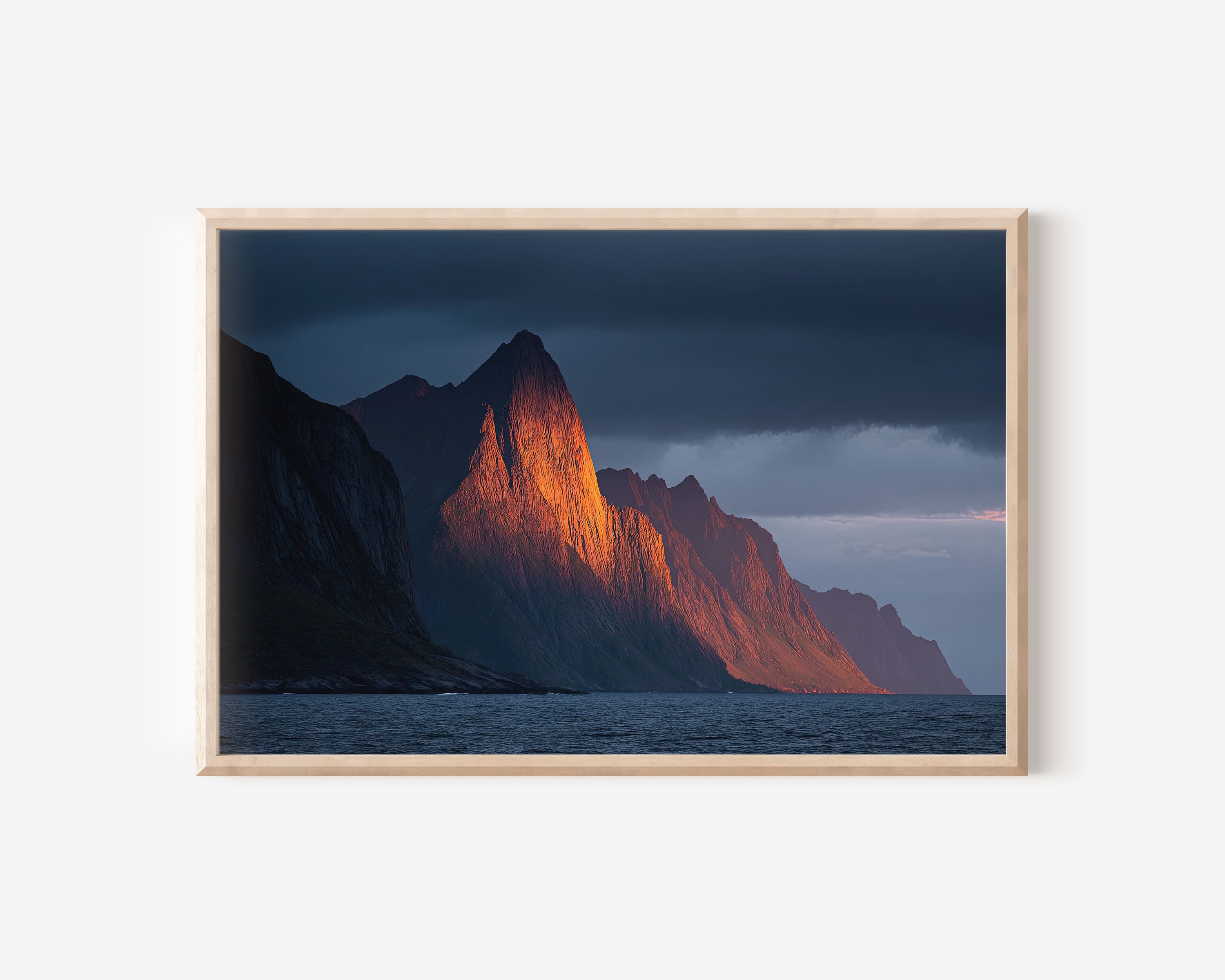 Segla Peak Senja Norway Wall Art Print | Arctic Mountain Coastal Landscape