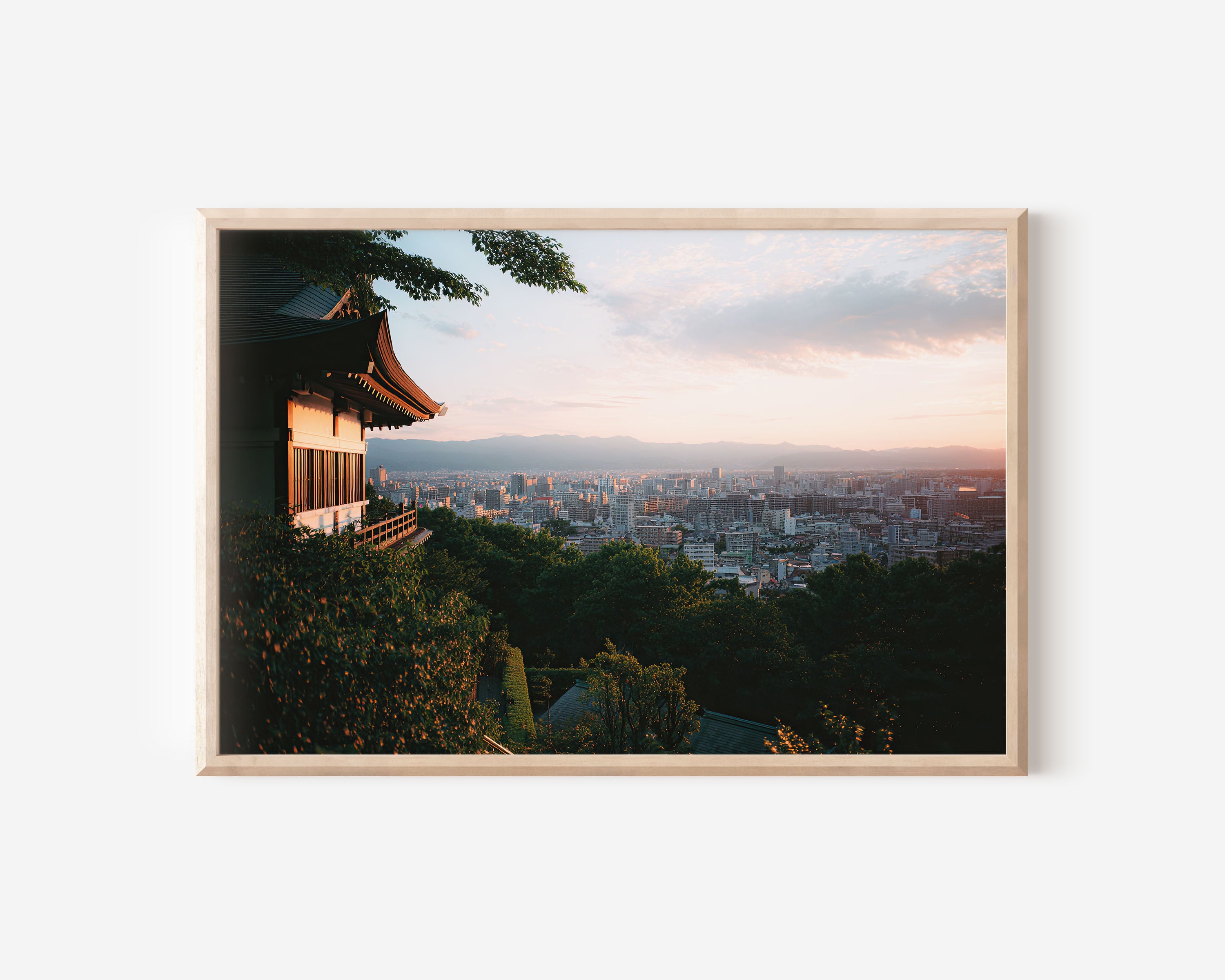 Sendai Aoba Castle View Wall Art Print, Japan City Sunset
