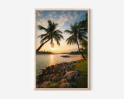 Sentosa Beach Sunset Wall Art – Tropical Coastal Palm Print