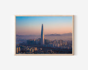 Seoul Lotte World Tower Wall Art Print | South Korea Skyline Sunset Cityscape Photography