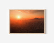 Seoul Skyline Sunrise Print – Namsan Tower Wall Art