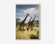 Giraffe Safari Wall Art Print – African Wildlife Serengeti Canvas & Framed Nature Decor