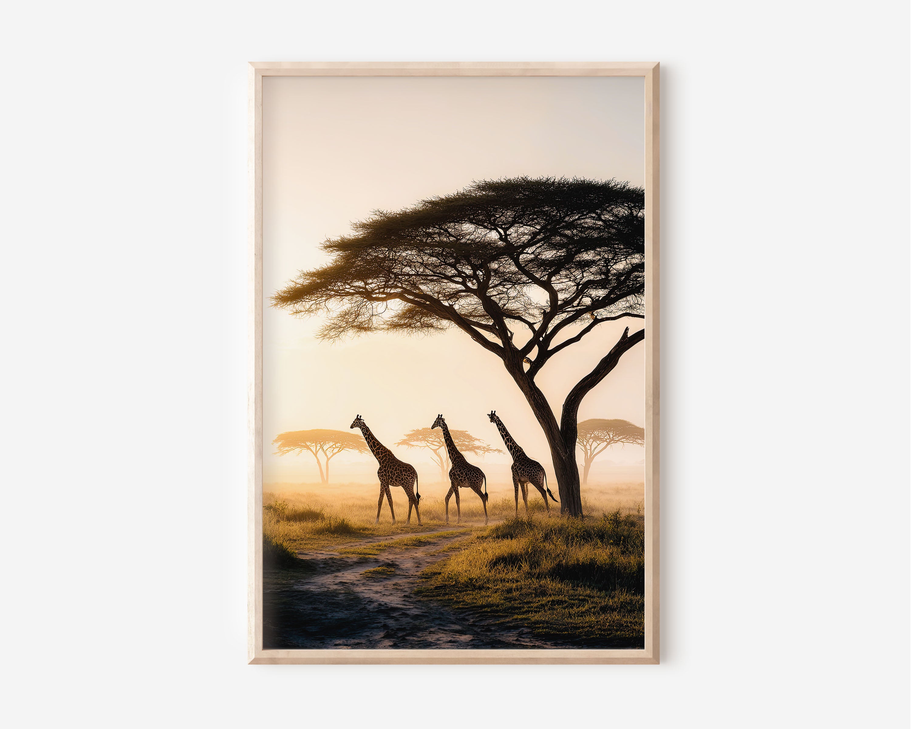 Serengeti Giraffes Wall Art – African Safari Landscape Print